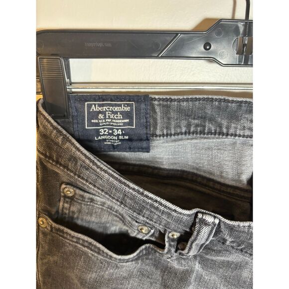 Abercrombie & Fitch Men’s Landon Slim Jeans Gray Wash Size 32x34 - Picture 3 of 4